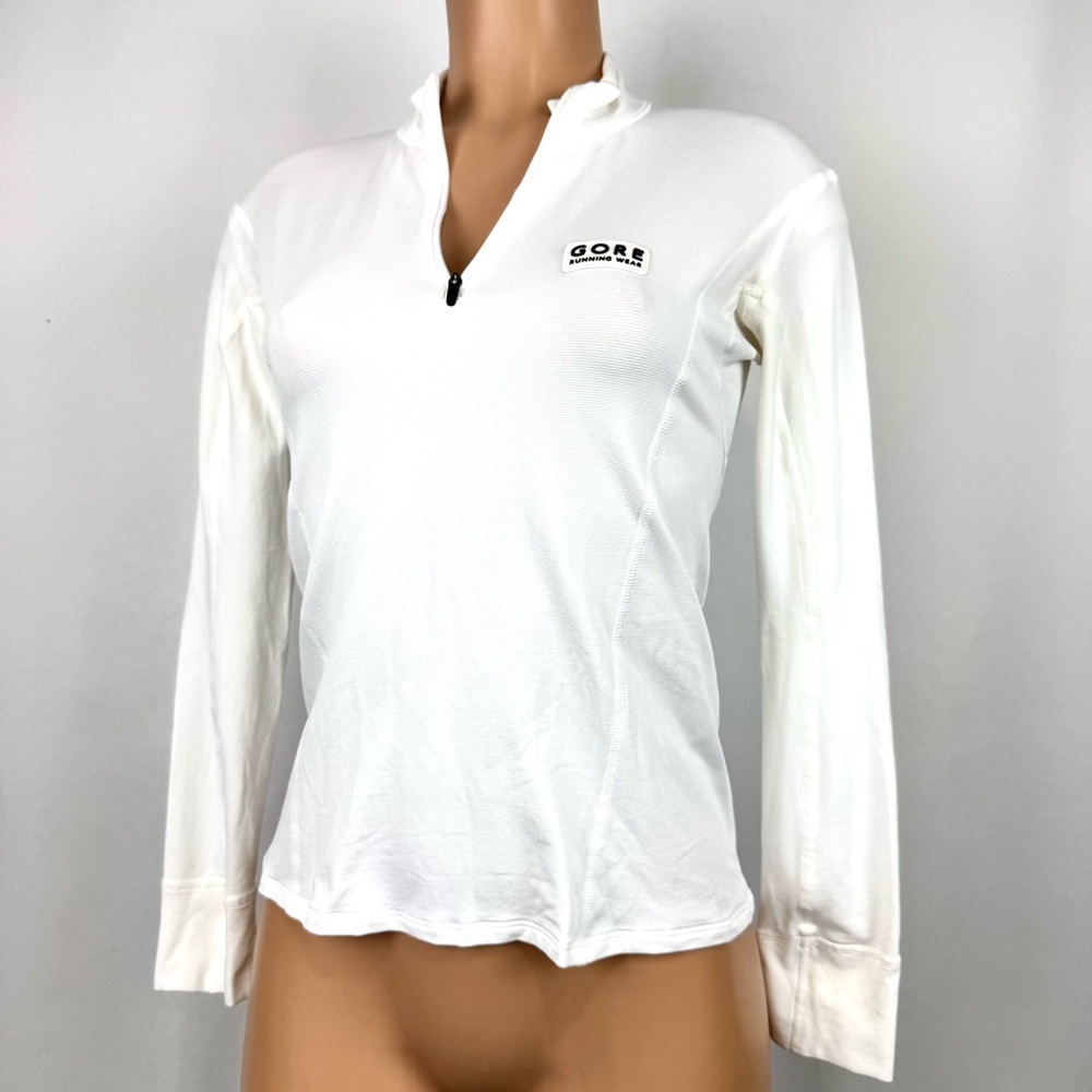 GORE-TEX White Long Sleeve Half-Zip Performance Top